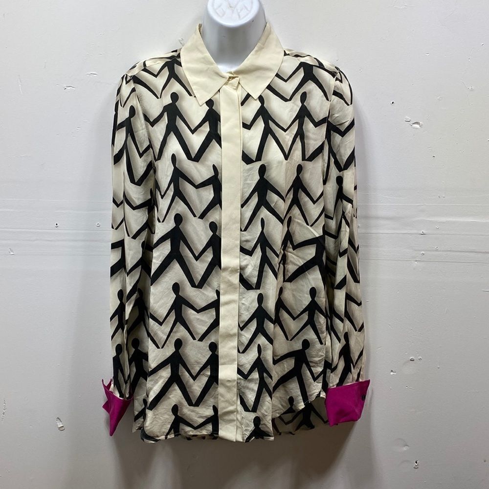 Sportmax Silk Button Down Shirt Size 8